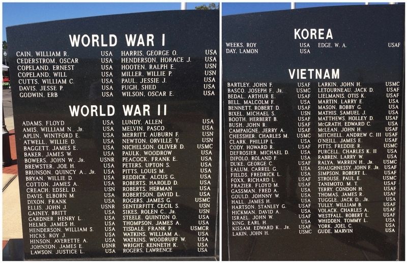 World War I, World War II, Korea & Vietnam Veterans image. Click for full size.