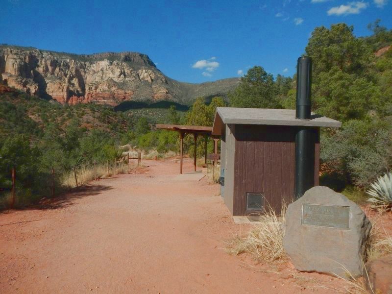 Wilson Mtn. Trail Marker and Mt. Wilson in the background image. Click for full size.