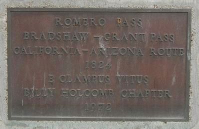 Romero Pass Marker. Click for full size. Romero Pass Marker image. Click for full size.