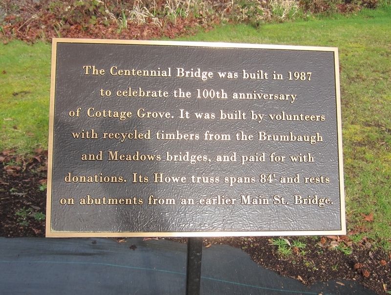 The Centennial Bridge Marker image. Click for full size.