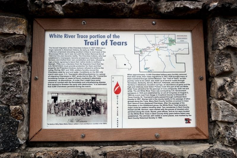 White River Trace portion of the Trail of Tears Marker image. Click for full size.