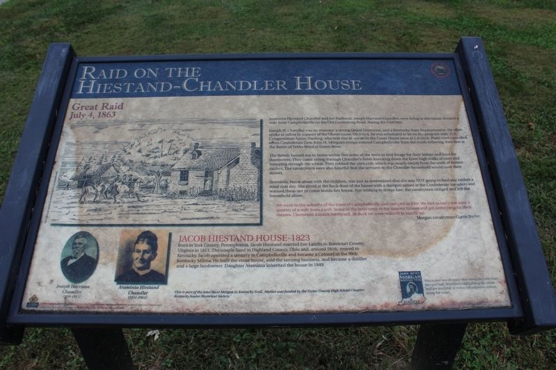 Raid on Hiestand-Chandler House Marker image. Click for full size.