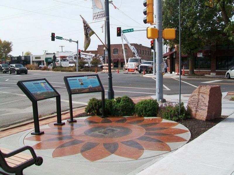 Two Ways West from Westport and "A Day on the Trail" Markers image. Click for full size.