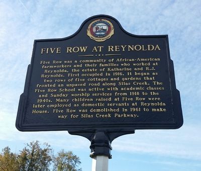 Five Row at Reynolda Marker image. Click for full size.