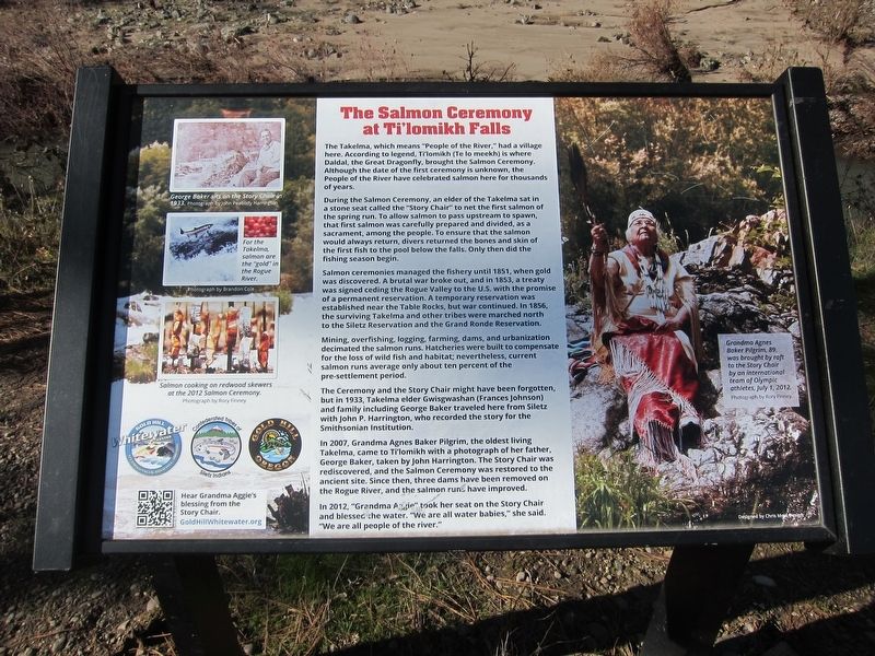 The Salmon Ceremony at Ti'lomikh Falls Marker image. Click for full size.