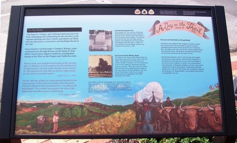 A Day on the Santa Fe Trail Marker. Click for full size. A Day on the Santa Fe Trail Marker image. Click for full size.