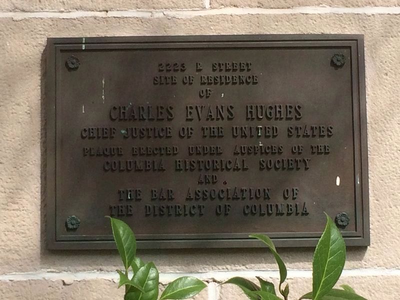 Chief Justice Charles Evans Hughes Marker. Click for full size. Chief Justice Charles Evans Hughes Marker image. Click for full size.