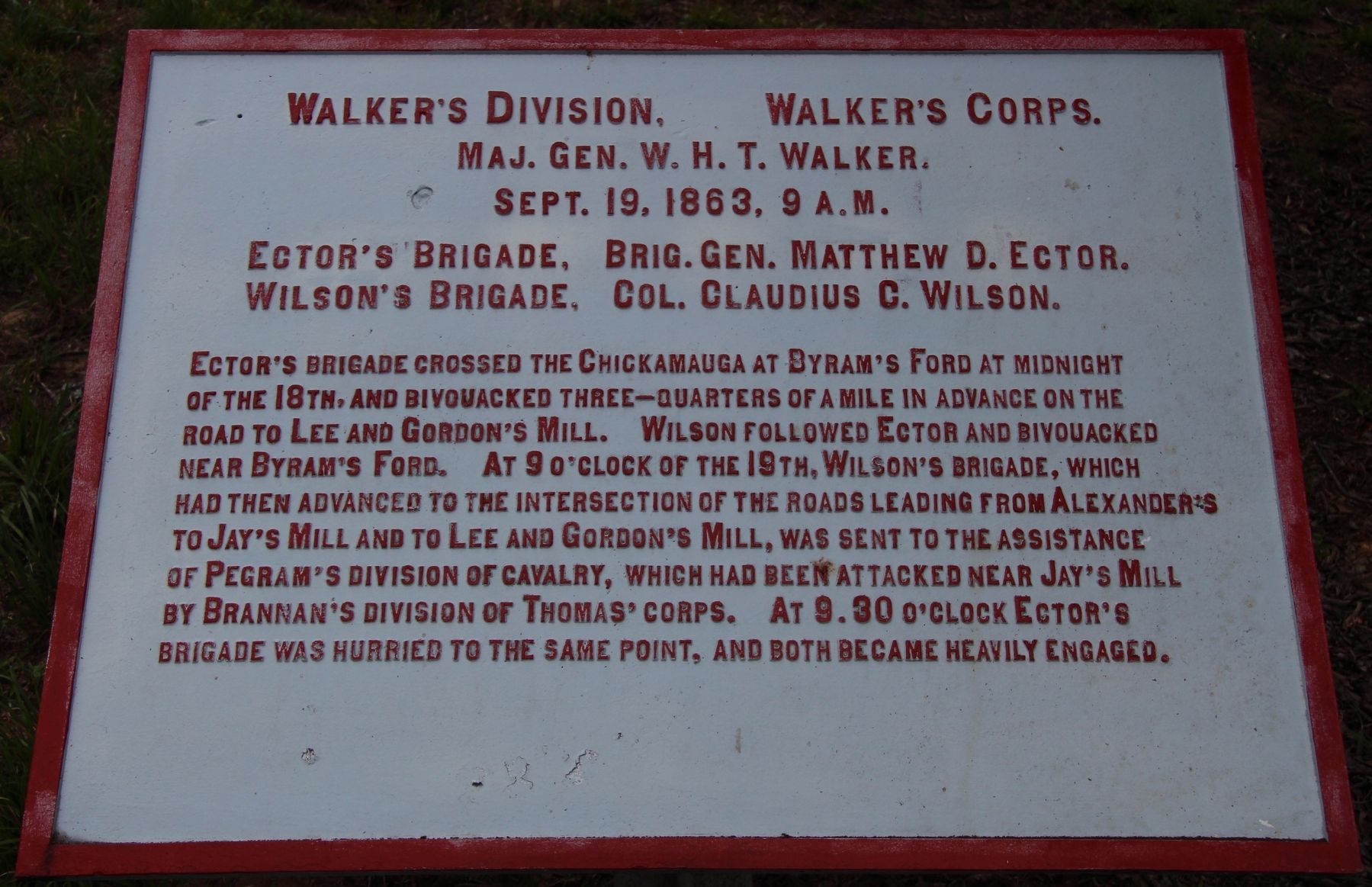 Walker's Division. Marker. Click for full size. Walker's Division. Marker image. Click for full size.