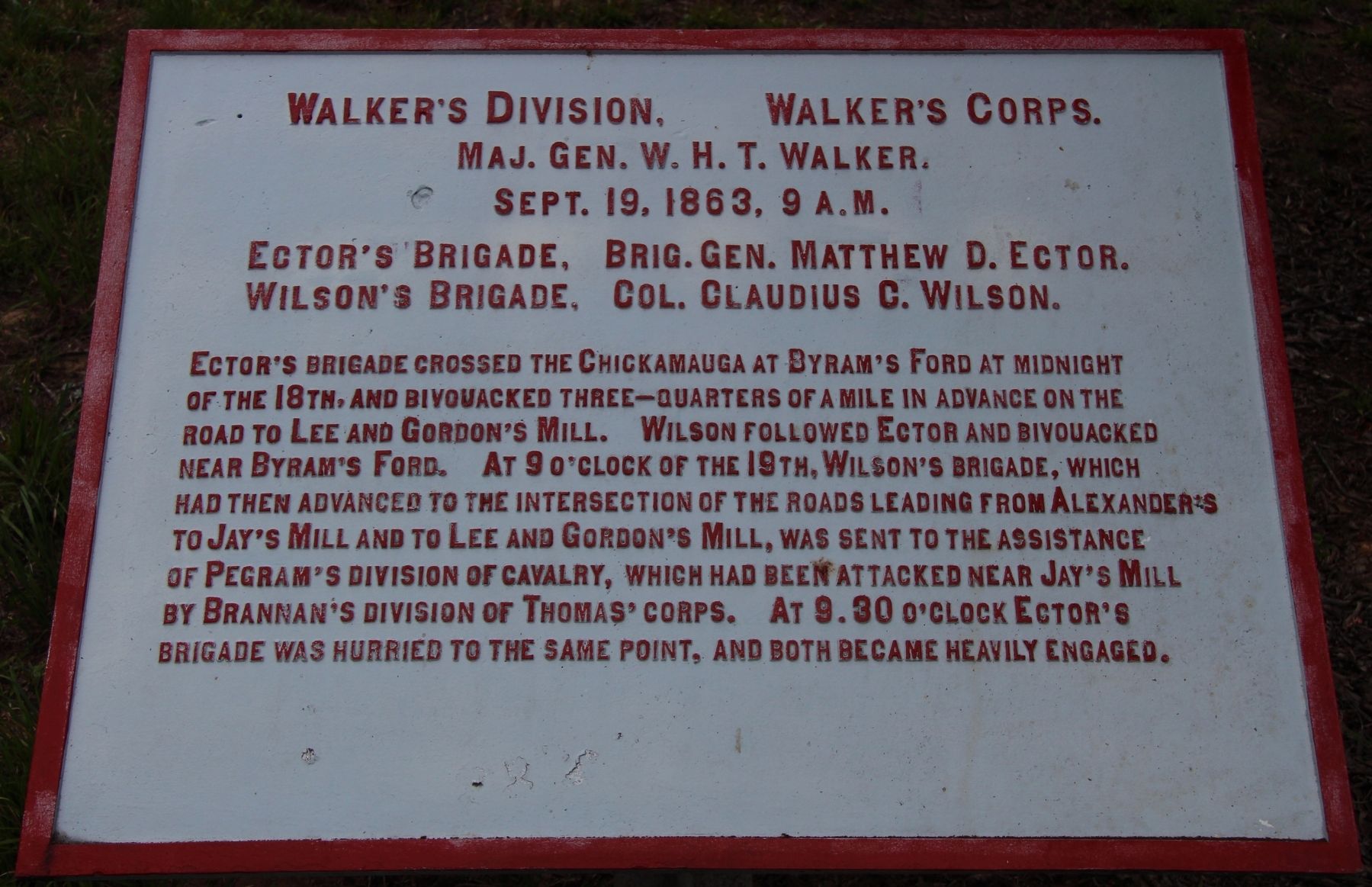 Walker's Division. Marker image. Click for full size.