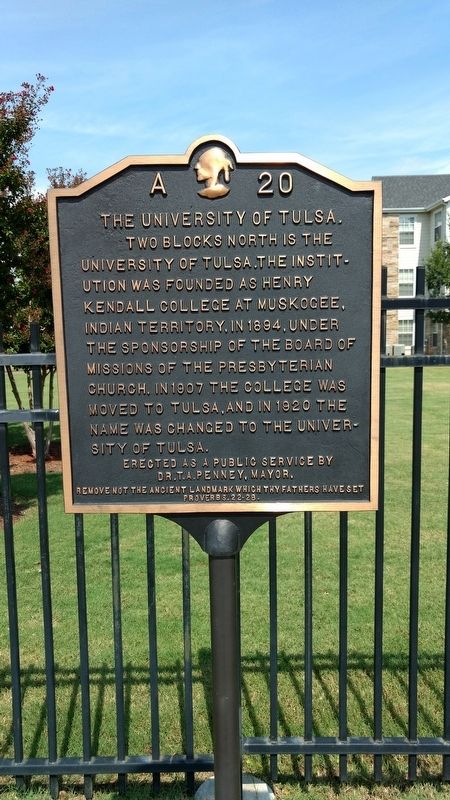 The University of Tulsa. Marker image. Click for full size.
