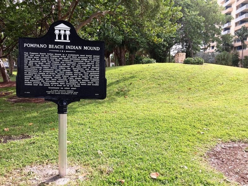 Pompano Beach Indian Mound Marker image. Click for full size.