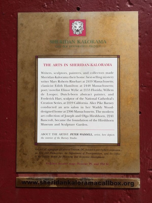 The Arts in Sheridan-Kalorama Marker image. Click for full size.