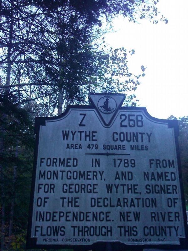 Wythe County/ Carroll County Marker. Click for full size. Wythe County/ Carroll County Marker image. Click for full size.