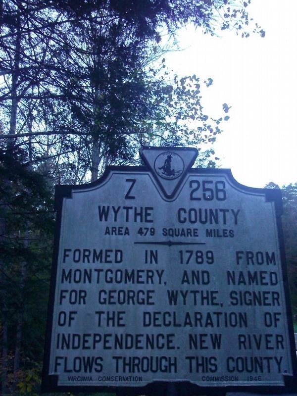 Wythe County/ Carroll County Marker image. Click for full size.