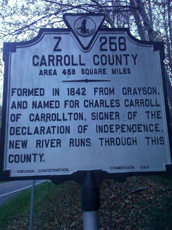 Wythe County/ Carroll County Marker. Click for full size. Wythe County/ Carroll County Marker image. Click for full size.