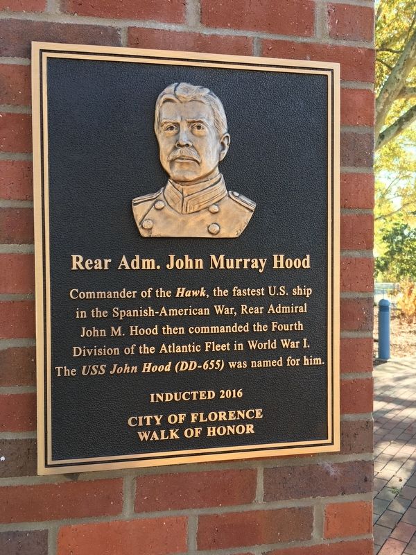 Rear Adm. John Murray Hood Marker. Click for full size. Rear Adm. John Murray Hood Marker image. Click for full size.