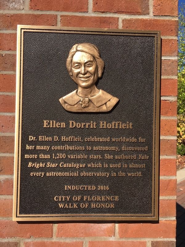 Ellen Dorrit Hoffleit Marker. Click for full size. Ellen Dorrit Hoffleit Marker image. Click for full size.