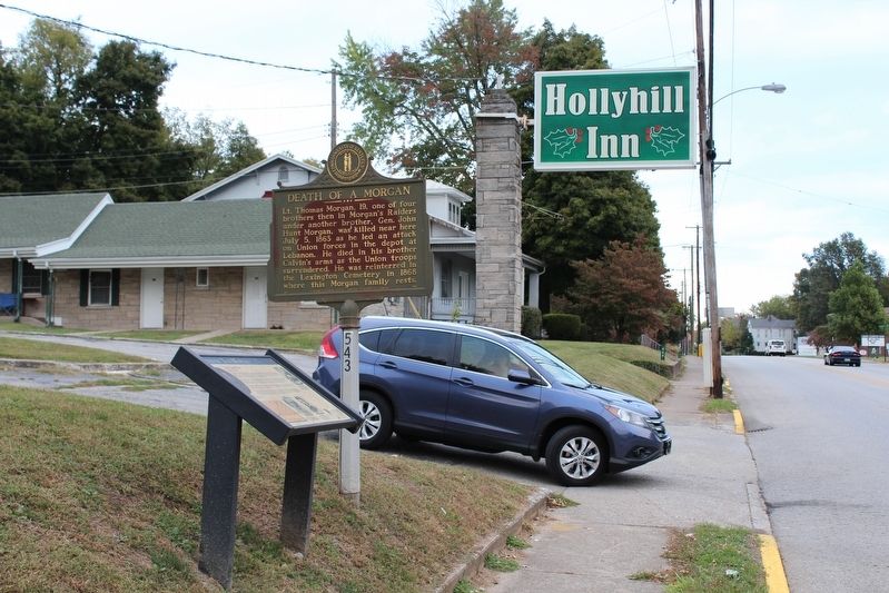 Death of Tom Morgan Marker. Click for full size. Death of Tom Morgan Marker image. Click for full size.