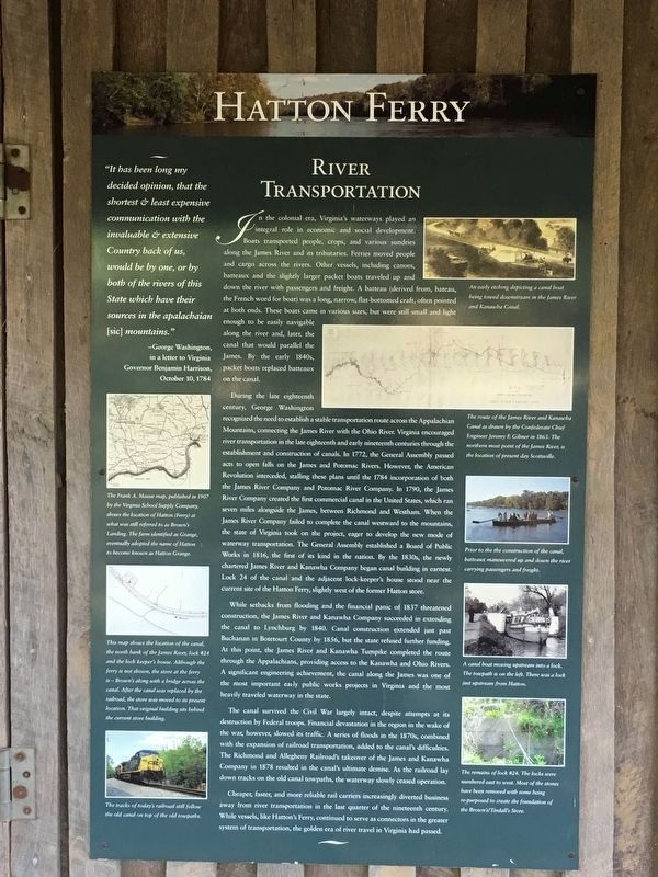 Hatton Ferry — River Transportation Marker image. Click for full size.