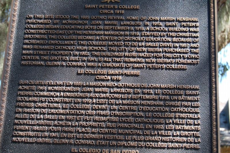 Saint Peter's College Marker image. Click for full size.