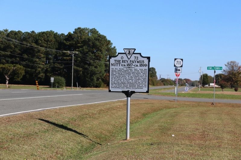 The Rev. Paymus Nutt Marker. Click for full size. The Rev. Paymus Nutt Marker image. Click for full size.