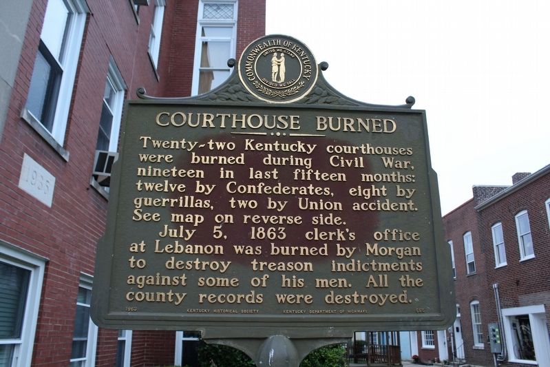 Courthouse Burned Marker. Click for full size. Courthouse Burned Marker image. Click for full size.
