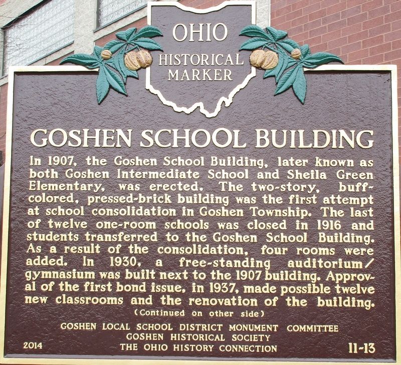 Goshen School Building Marker image. Click for full size.