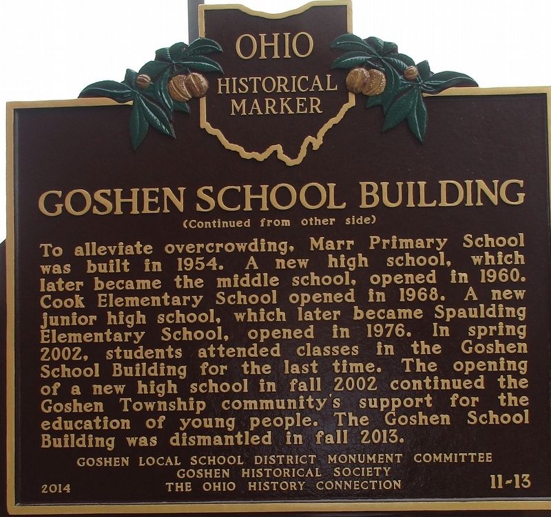 Goshen School Building Marker image. Click for full size.
