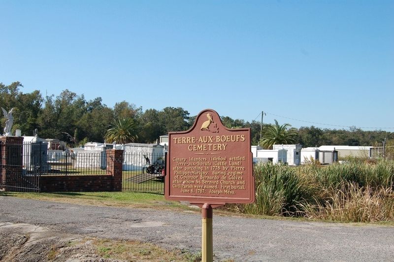 Terre-Aux-Boeufs Cemetery Marker. Click for full size. Terre-Aux-Boeufs Cemetery Marker image. Click for full size.