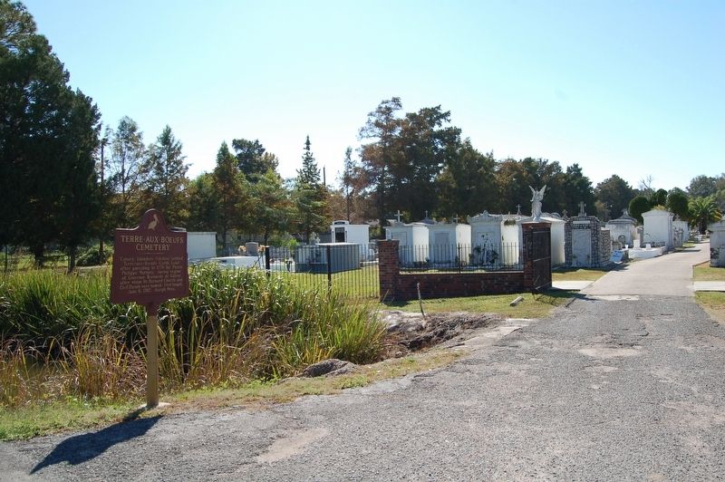Terre-Aux-Boeufs Cemetery Marker. Click for full size. Terre-Aux-Boeufs Cemetery Marker image. Click for full size.