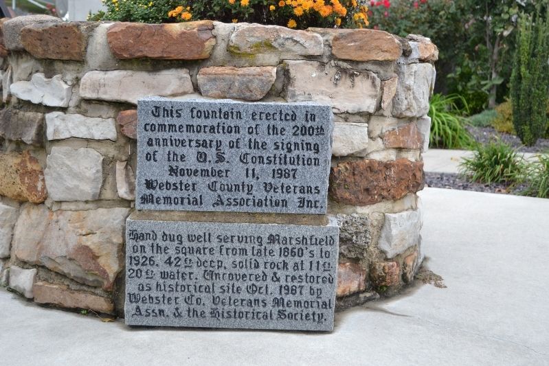 Marshfield Hand Dug Well Marker. Click for full size. Marshfield Hand Dug Well Marker image. Click for full size.