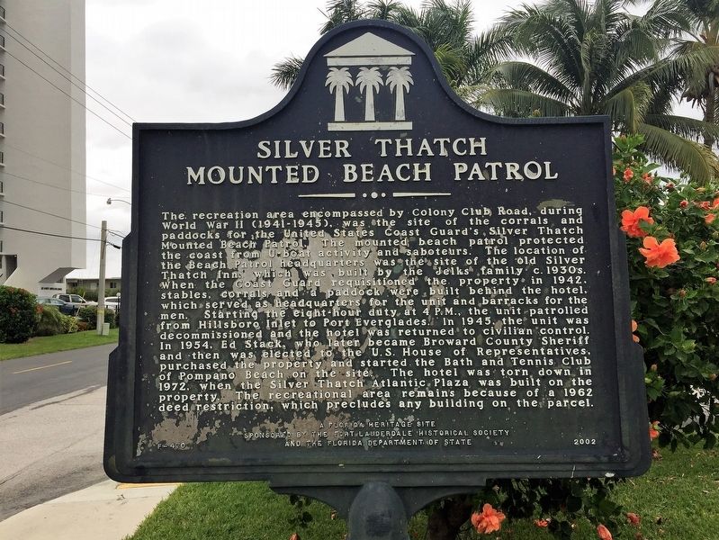 Silver Thatch Mounted Beach Patrol Marker image. Click for full size.
