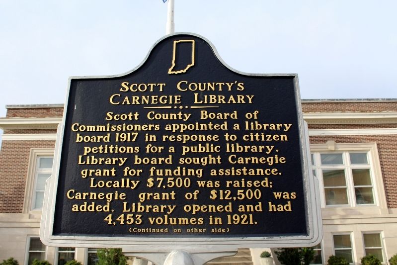 Scott County's Carnegie Library Marker image. Click for full size.