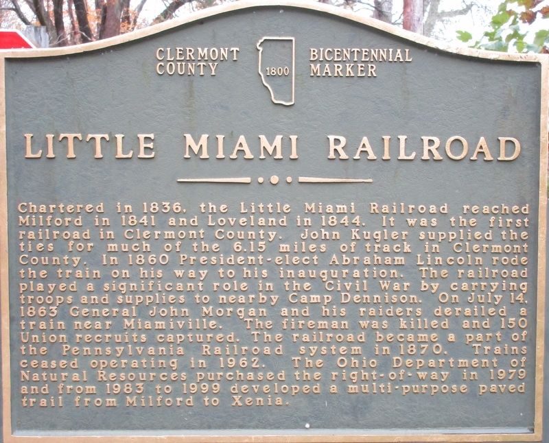 Little Miami Railroad Marker image. Click for full size.