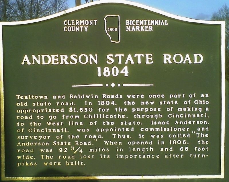 Anderson State Road 1804 Marker image. Click for full size.