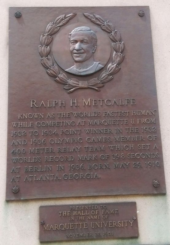 Ralph H. Metcalfe Marker image. Click for full size.