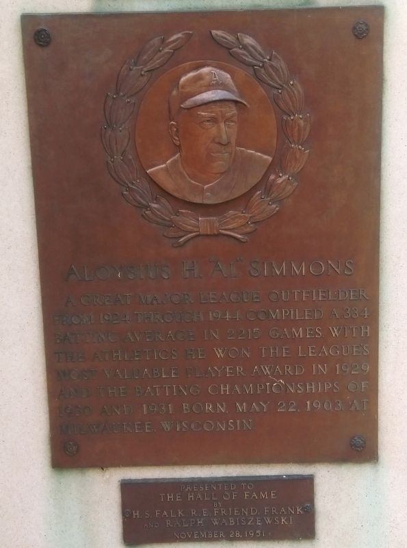 Aloysius H. "Al" Simmons Marker image. Click for full size.