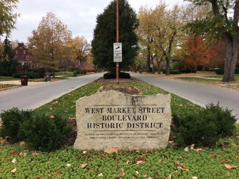 West Market Street Boulevard Historic District Marker. Click for full size. West Market Street Boulevard Historic District Marker image. Click for full size.