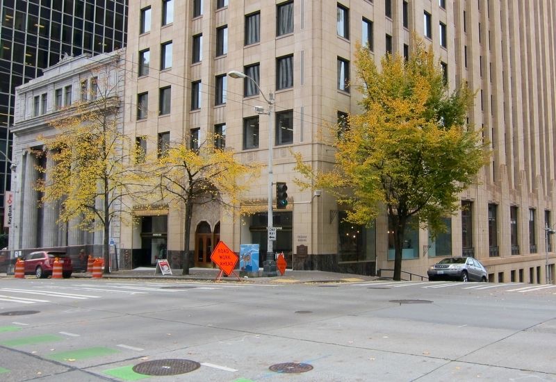 Exchange Building and Marker - Wide View image. Click for full size.