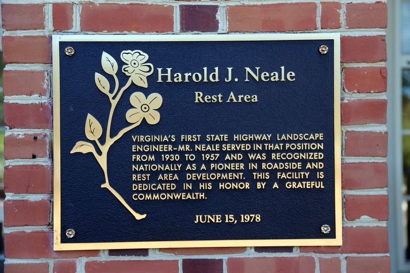 Harold J. Neale Rest Area Marker image. Click for full size.