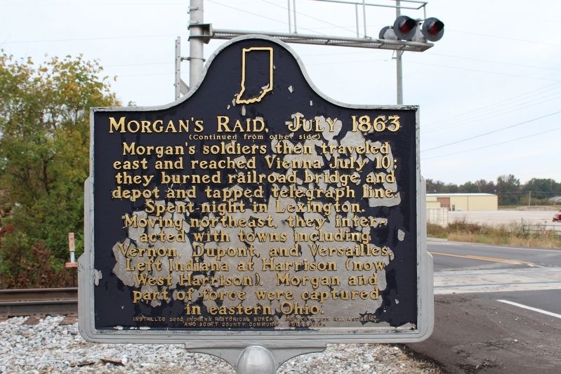 Morgan's Raid, July 1863 Marker (Side 2) image. Click for full size.