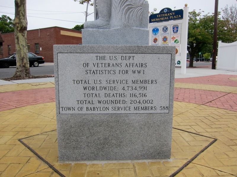 American Warrior (Copiague World War I Memorial) Marker - Third Panel. Click for full size. American Warrior (Copiague World War I Memorial) Marker - Third Panel image. Click for full size.