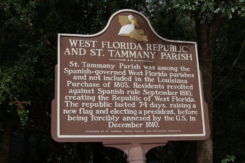 West Florida Republic and St. Tammany Parish Marker image. Click for full size.