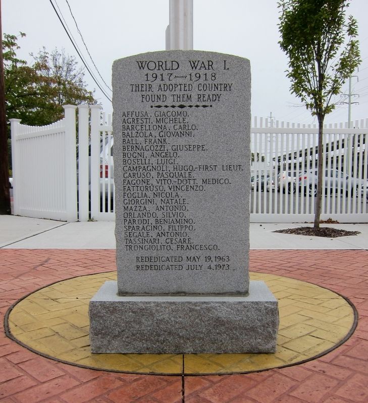 Copiague World War I Immigrant Memorial Marker - pre-2015 rededication image. Click for full size.