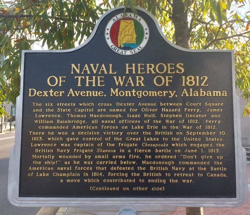 Naval Heroes of the War of 1812 Marker (Side 1) image. Click for full size.