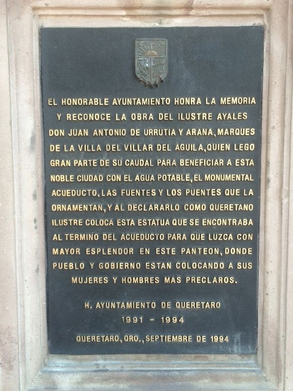Juan Antonio de Urrutia y Arana Marker. Click for full size. Juan Antonio de Urrutia y Arana Marker image. Click for full size.