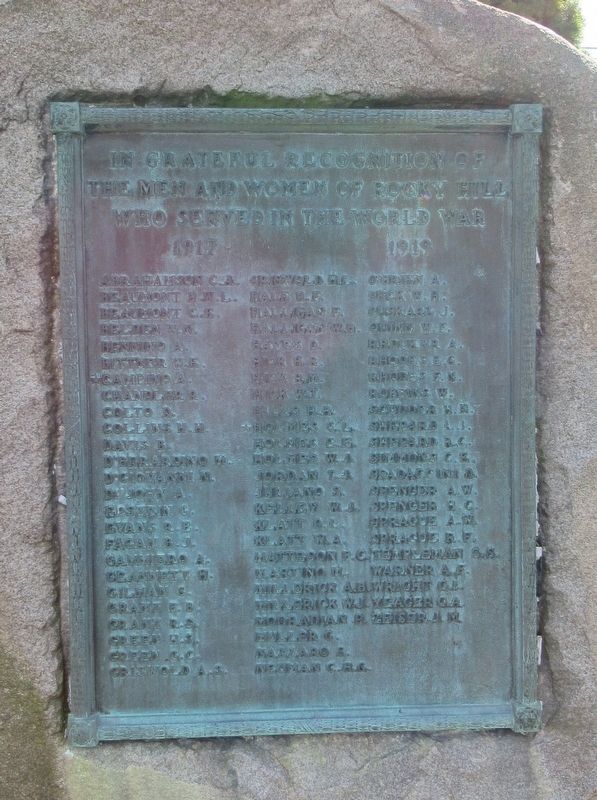 Rocky Hill World War I Monument image. Click for full size.