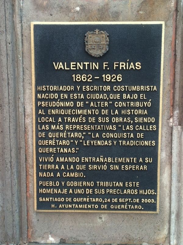 Valentin F. Frías Marker. Click for full size. Valentin F. Frías Marker image. Click for full size.