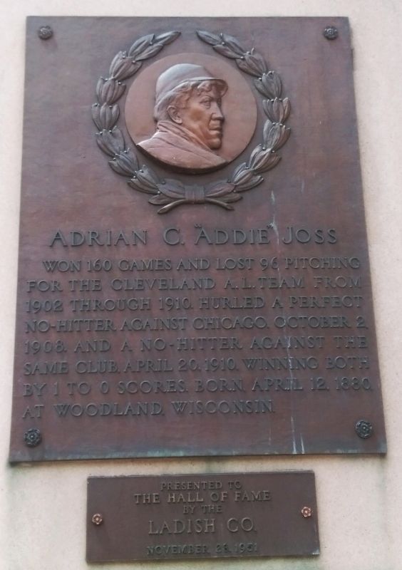 Adrian C. "Addie" Joss Marker image. Click for full size.