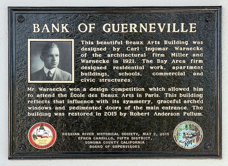 Bank of Guerneville Marker. Click for full size. Bank of Guerneville Marker image. Click for full size.